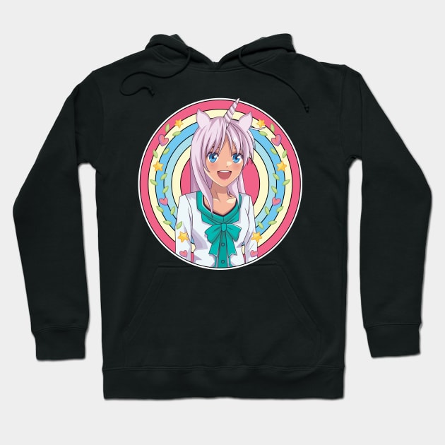 'Japanese Anime Unicorn Girl' Cool Japanese Kawaii Hoodie by ourwackyhome